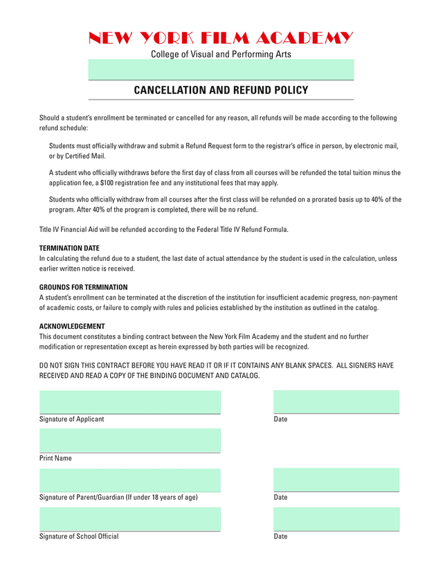 Cancellation And Refund Policy screenshot