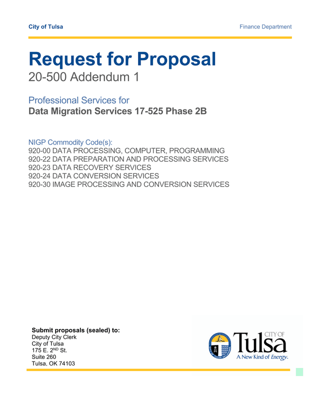 Request For Proposal 20 500 Addendum 1 screenshot