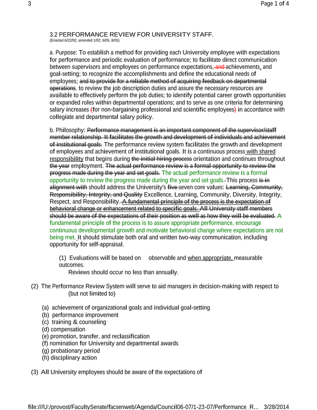 Performance Review For University Staff screenshot