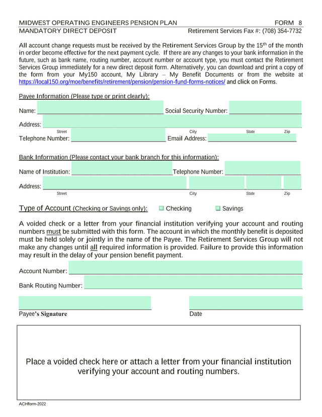 ACHform 2022 screenshot