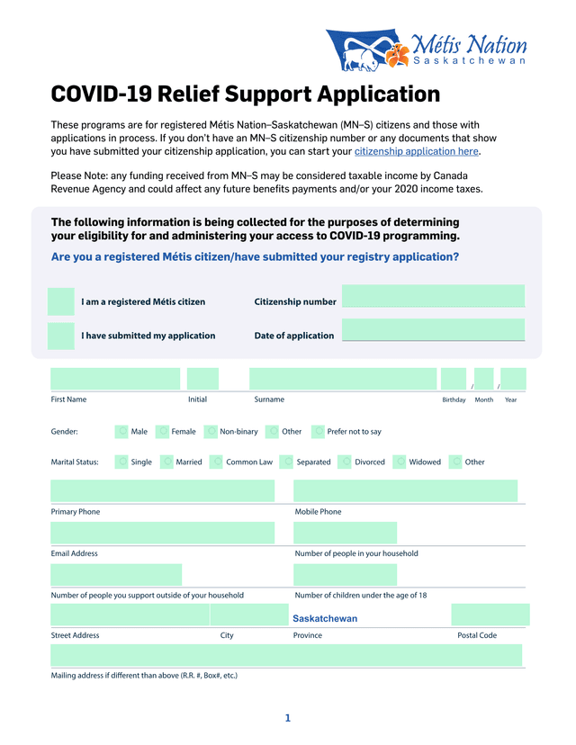 COVID 19 Relief Support Application screenshot