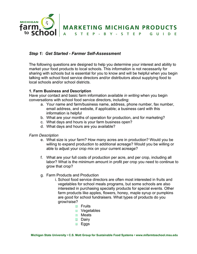 Step 1 Get Started   Farmer Self Assessment screenshot