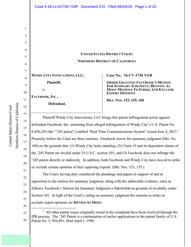 United States District Court Order screenshot