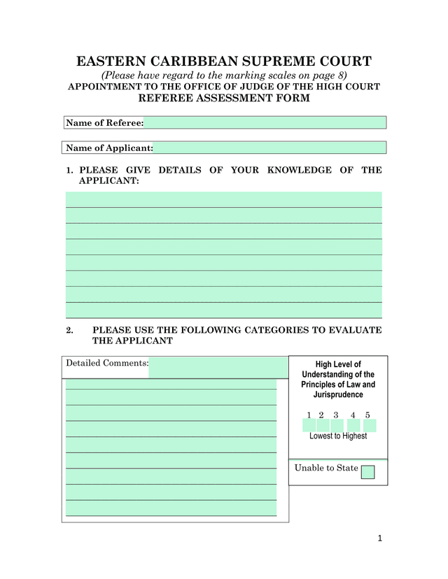 EASTERN CARIBBEAN SUPREME COURT APPOINTMENT TO THE OFFICE OF JUDGE OF THE HIGH COURT REFEREE ASSESSM screenshot