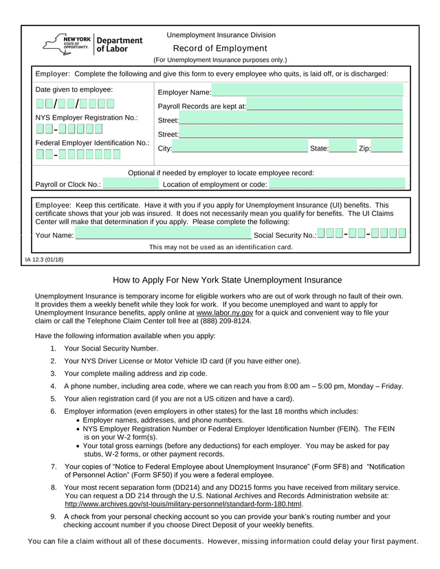 Record Of Employment screenshot