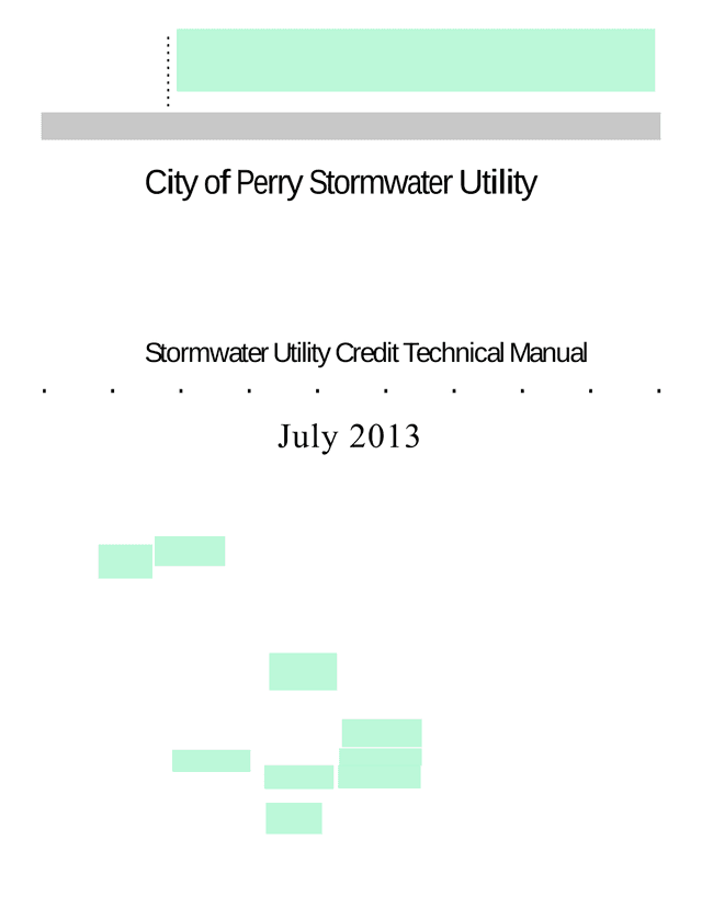 City Of Perry Stormwater Utility Credit Technical Manual screenshot