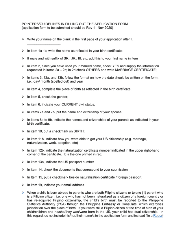 Application Form Guidelines screenshot
