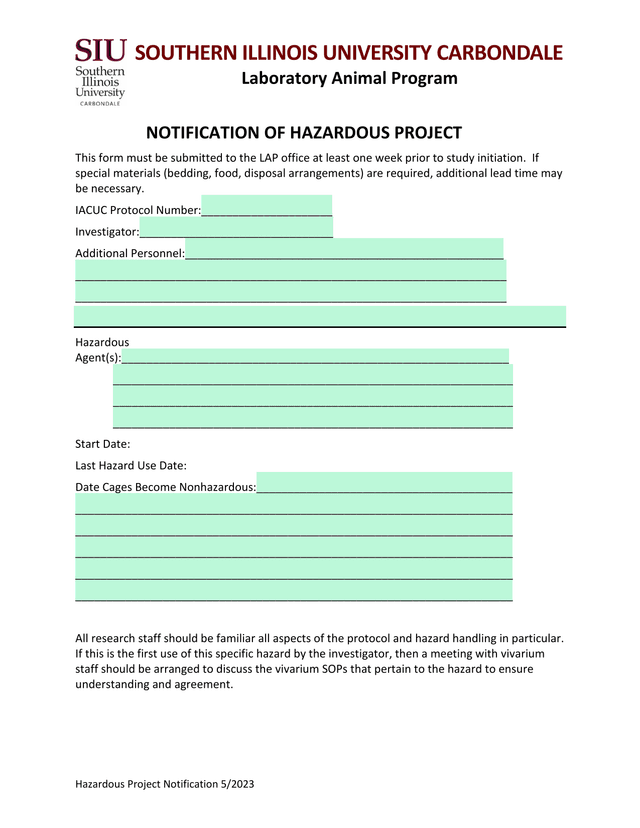 Hazardous Project Notification 52023 screenshot