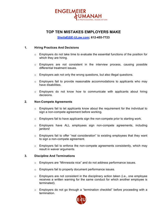 Top Ten Mistakes Employers Make screenshot