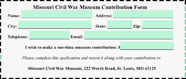 Missouri Civil War Museum Contribution Form screenshot