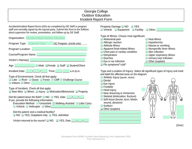 Incident Report Form screenshot