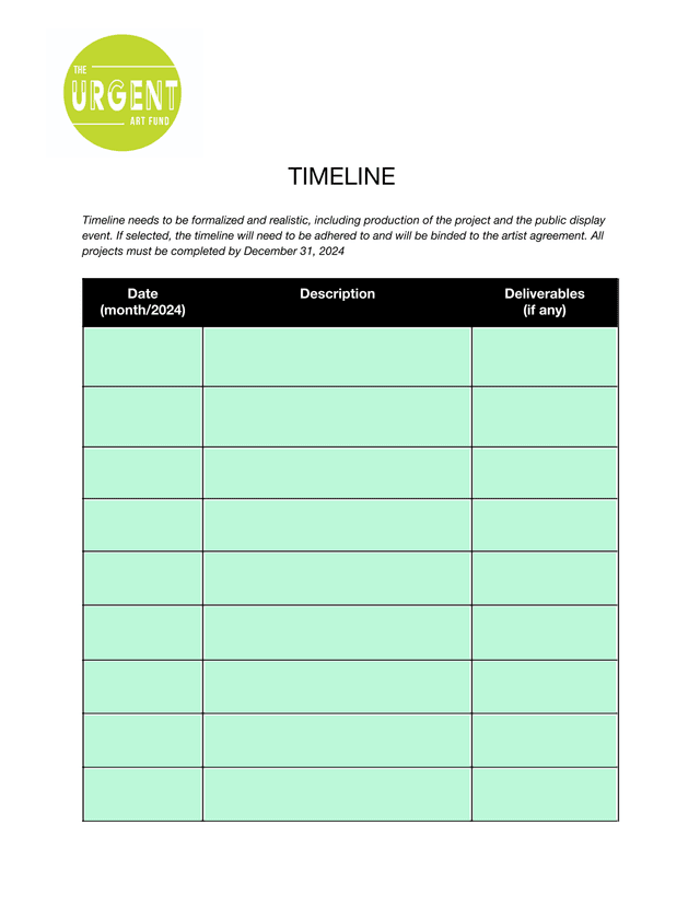 Timeline Document screenshot