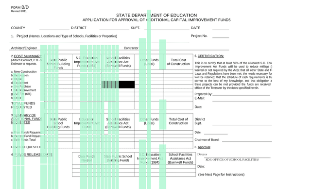 APPLICATION FOR APPROVAL OF ADDITIONAL CAPITAL IMPROVEMENT FUNDS screenshot