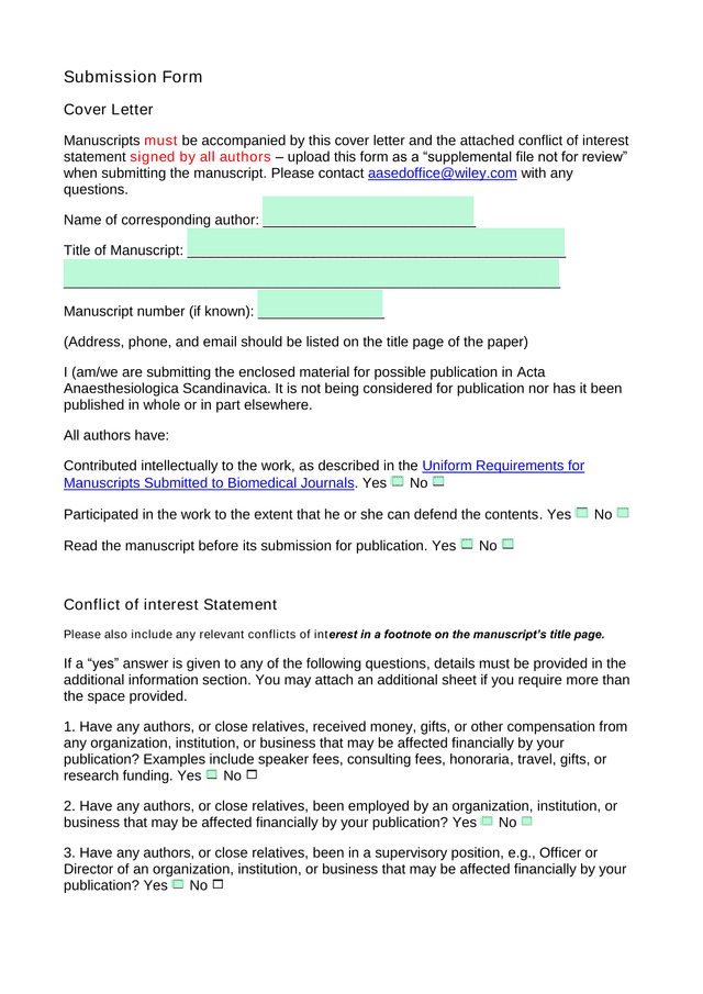 Submission Form screenshot