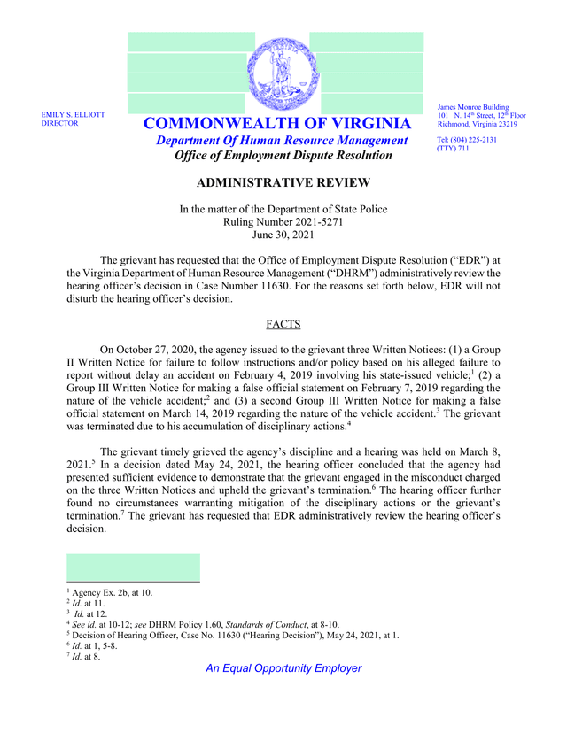 Administrative Review   Department Of State Police Case 2021 5271 screenshot
