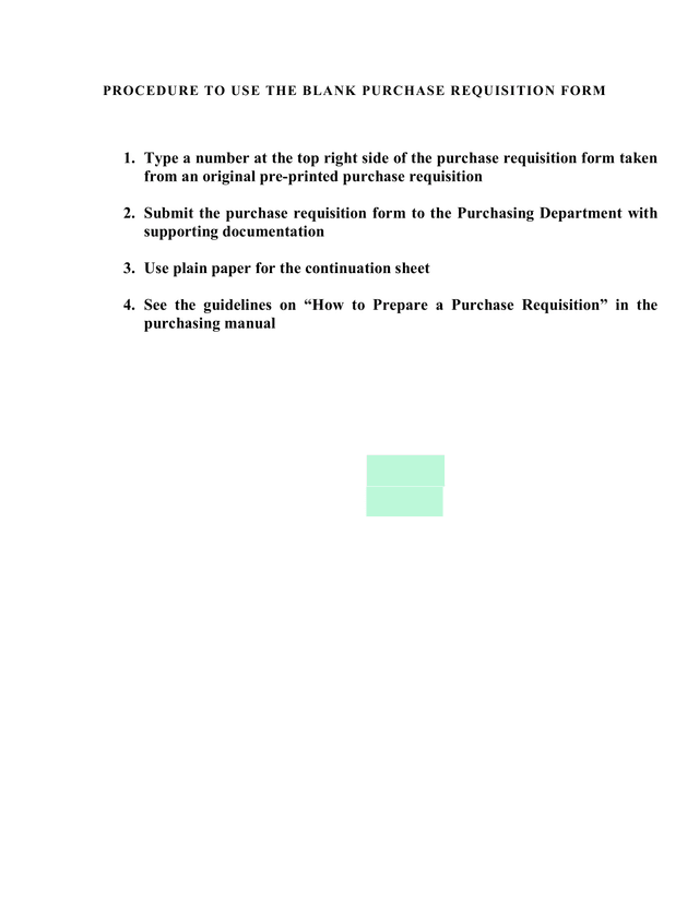 Blank Purchase Requisition Form screenshot