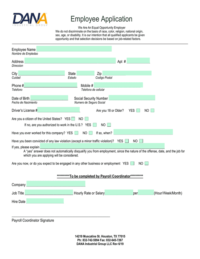 Employee Application screenshot