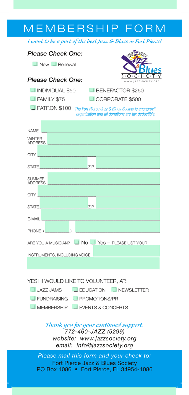 Membership Form screenshot