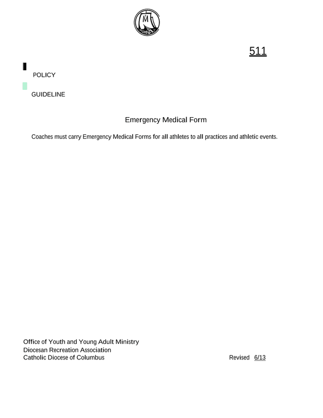Emergency Medical Form screenshot