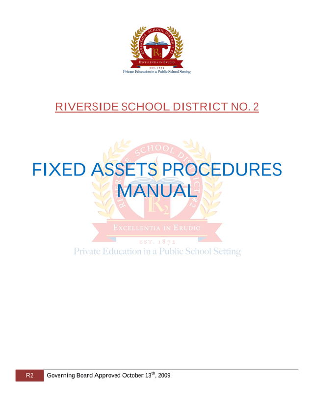 Fixed Assets Procedures Manual screenshot