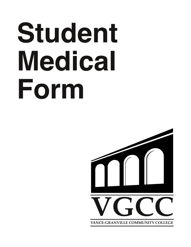 Student Medical Form screenshot