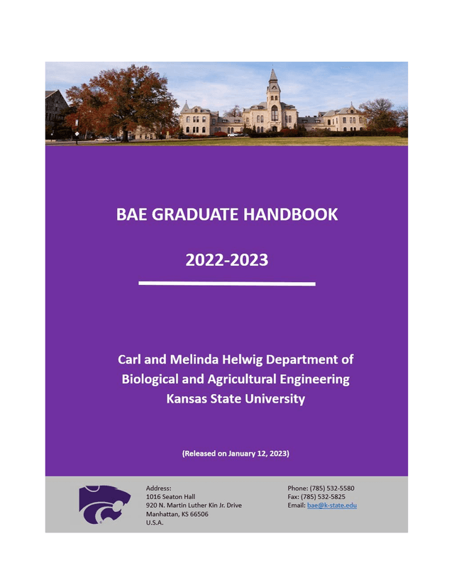 Graduate Program Handbook screenshot