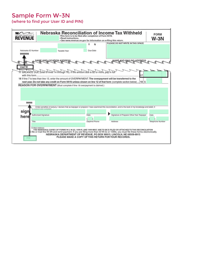 Form W 3N screenshot