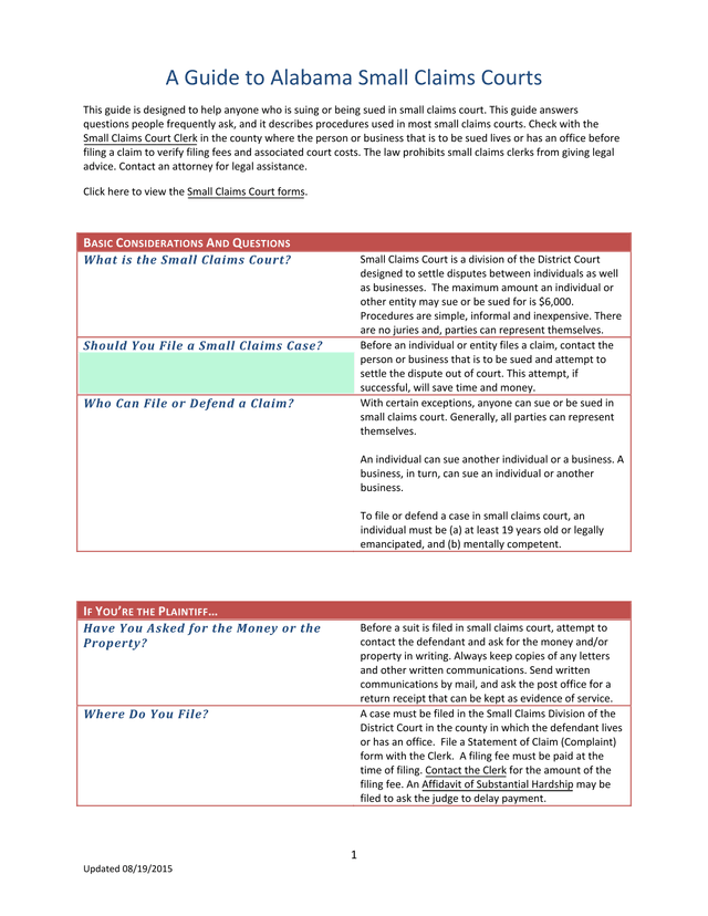 A Guide To Alabama Small Claims Courts screenshot