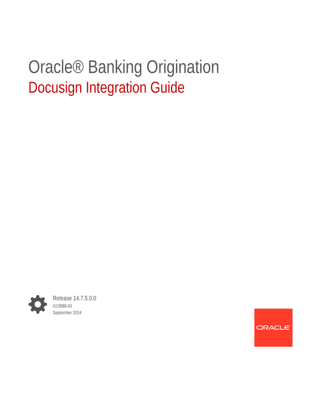 Oracle Banking Origination Docusign Integration Guide screenshot