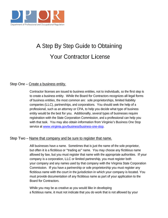 A Step By Step Guide To Obtaining Your Contractor License screenshot