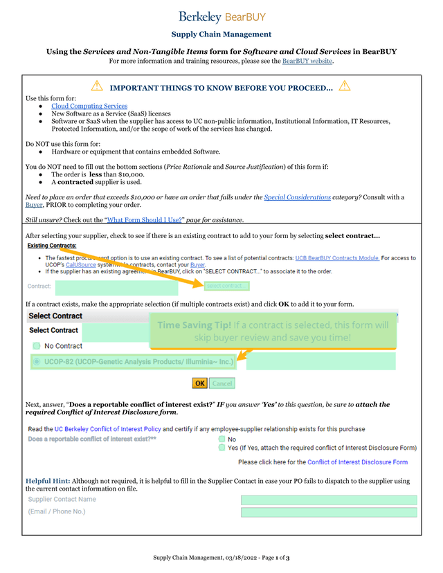 Supply Chain Management Services And Non Tangible Items Form For Software And Cloud Services In Bear screenshot