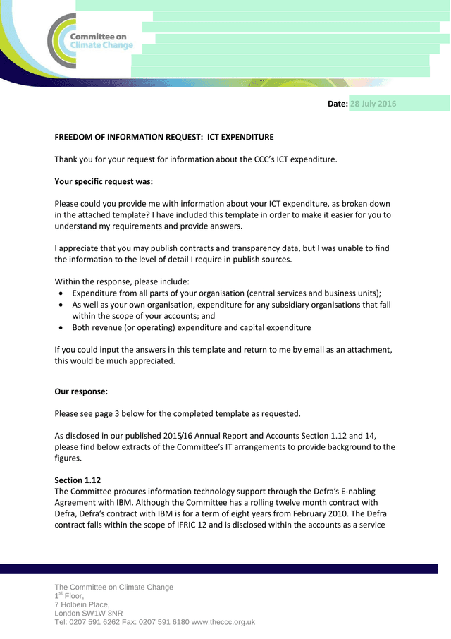 Freedom Of Information Request ICT Expenditure screenshot
