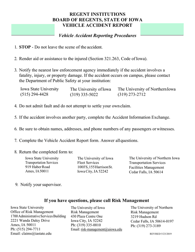 Vehicle Accident Report screenshot