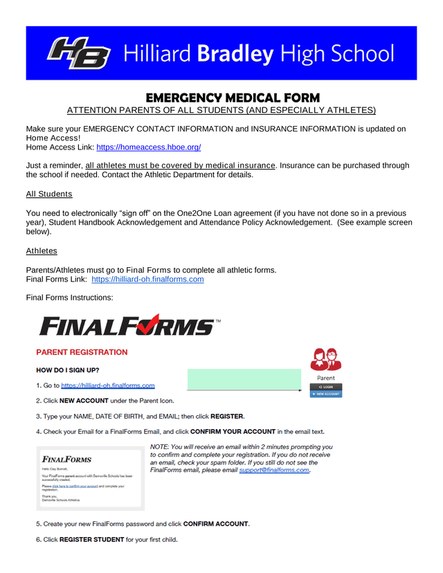 Emergency Medical Form screenshot