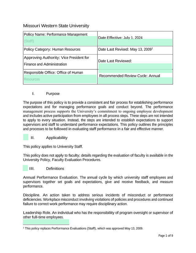 Performance Management (Staff) screenshot