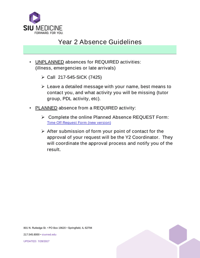 Year 2 Absence Guidelines screenshot
