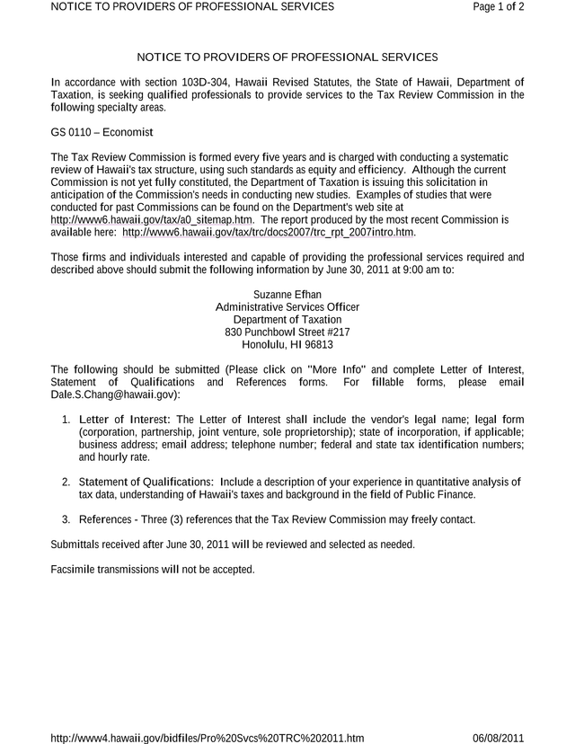 Notice To Providers Of Professional Services screenshot