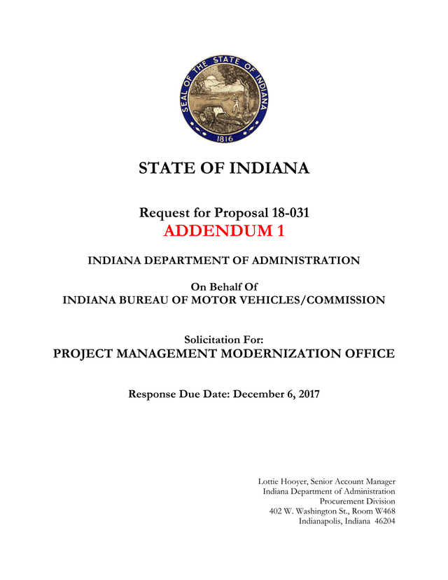 Request For Proposal 18 031 ADDENDUM 1 screenshot