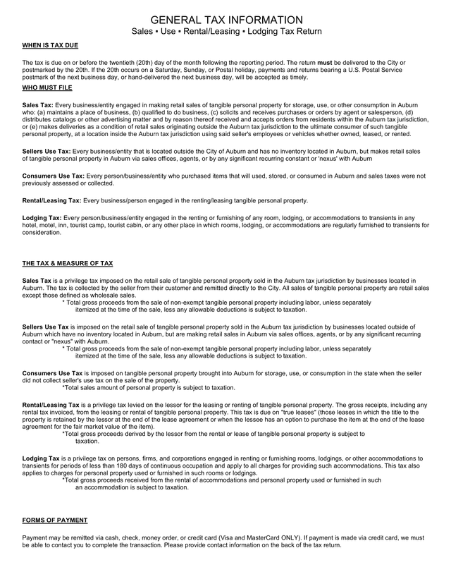 Sales  Use  RentalLeasing  Lodging Tax Return screenshot