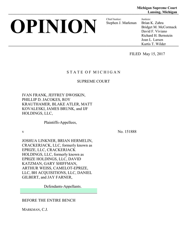 Frank V Linkner Supreme Court Case screenshot