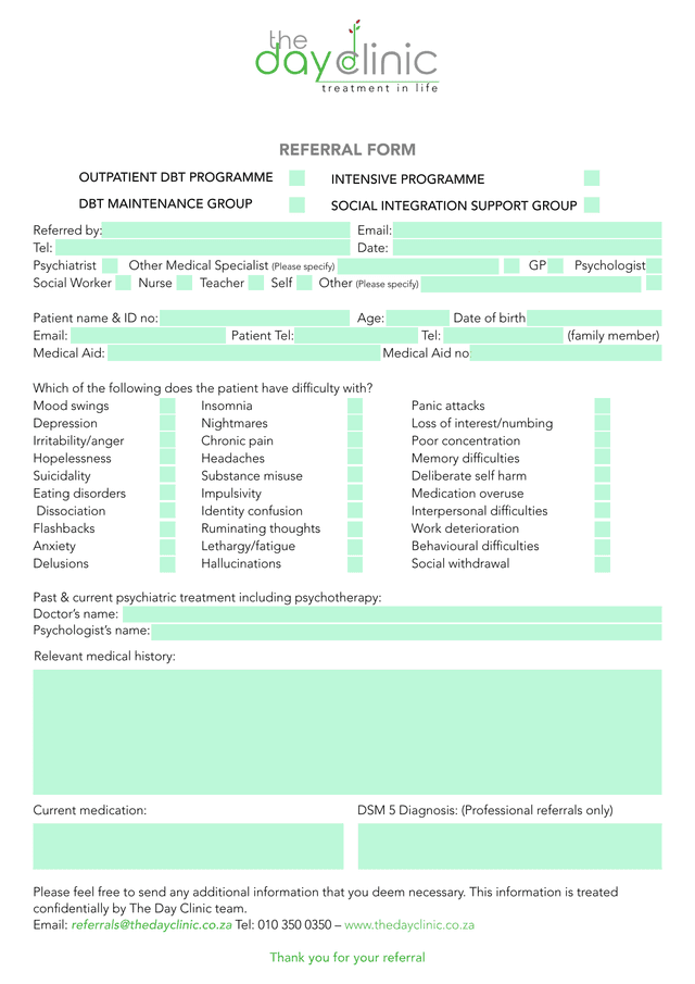 Referral Form screenshot