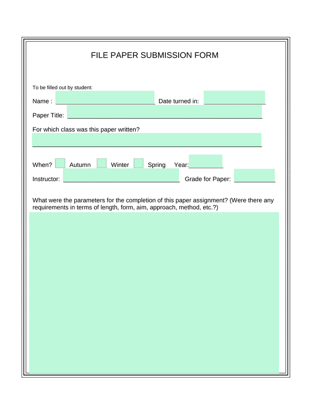 FILE PAPER SUBMISSION FORM screenshot