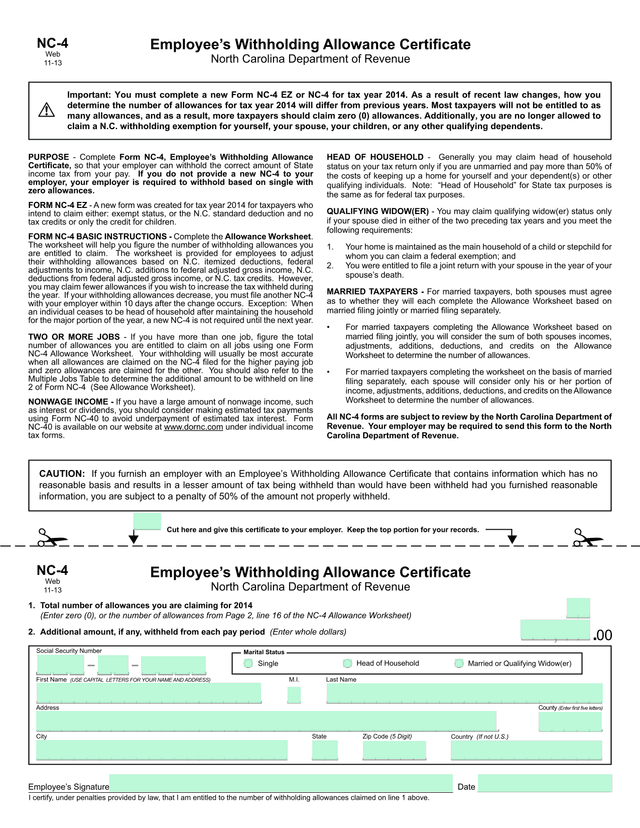 EmployeeS Withholding Allowance Certificate screenshot