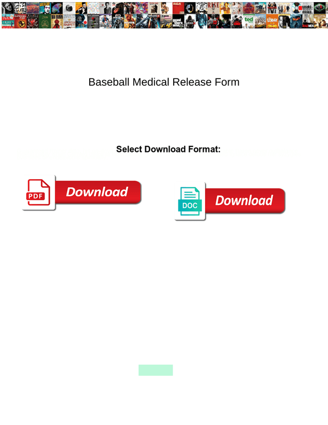 Baseball Medical Release Form screenshot