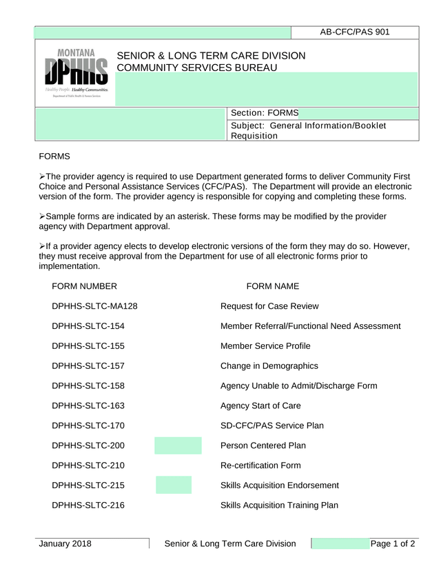 AB CFCPAS 901 Senior  Long Term Care Division Community Services Bureau Forms screenshot