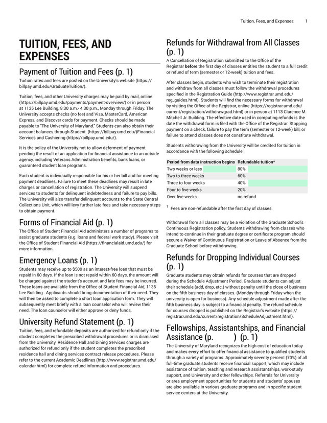 Tuition, Fees, And Expenses screenshot