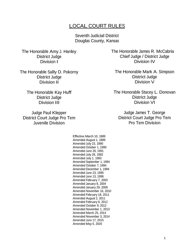 Local Court Rules   Seventh Judicial District screenshot