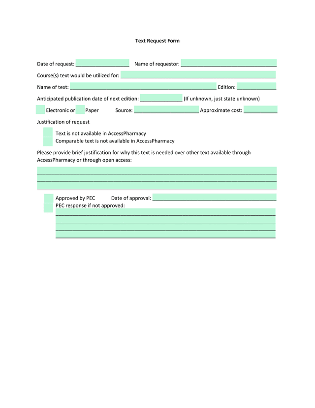 Text Request Form screenshot
