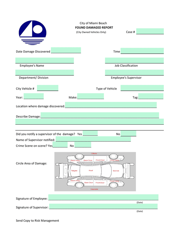 City Of Miami Beach Found Damaged Report screenshot