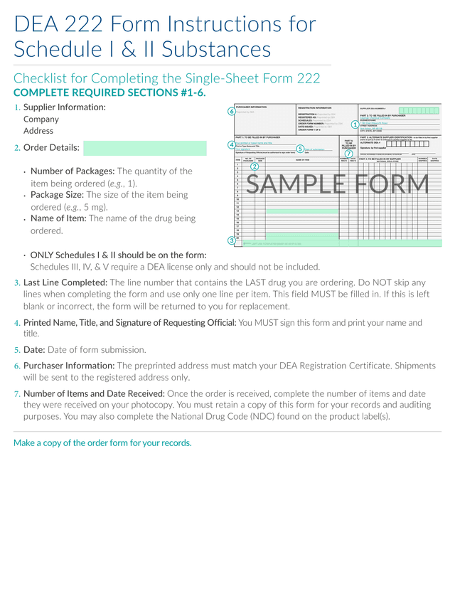 DEA Order Form 222 screenshot